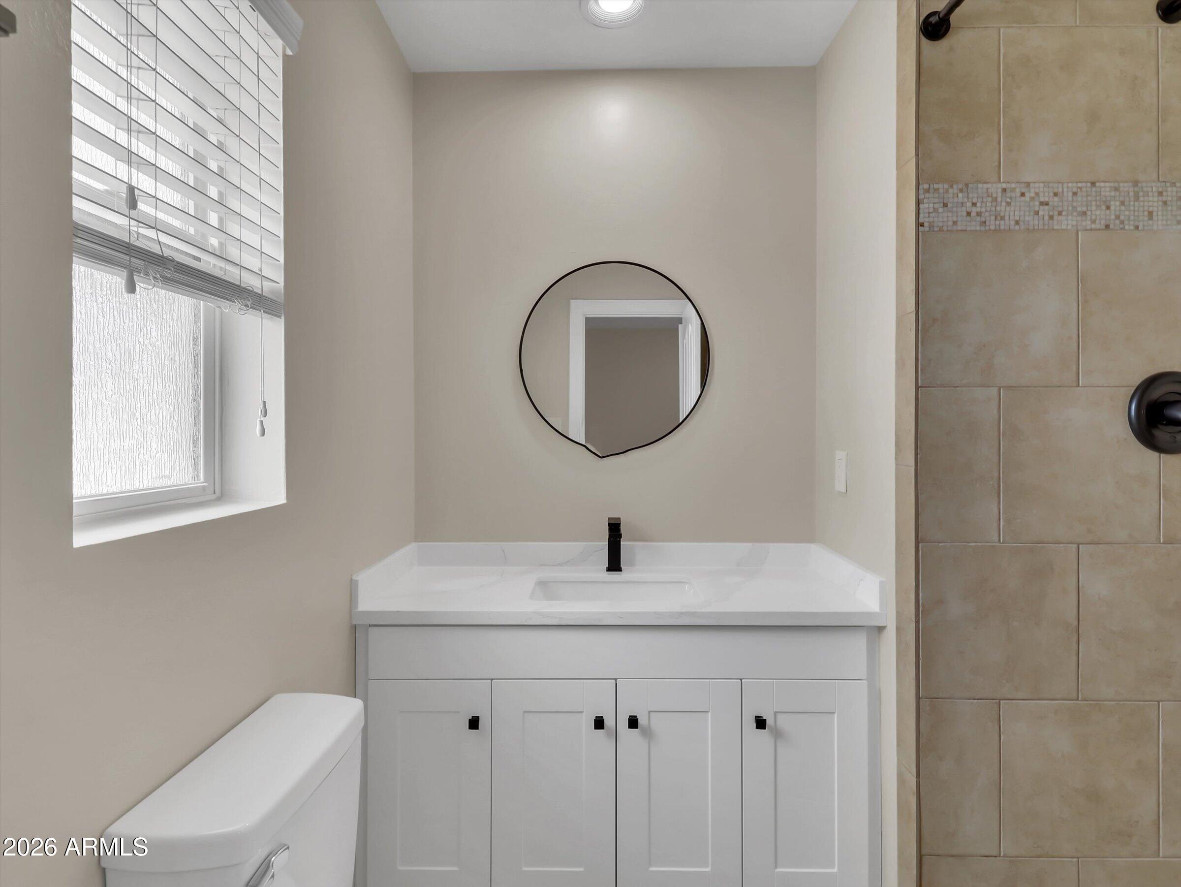 6036 North 8th Street Phoenix, AZ 85014 - Photo 22 of 31 a bathroom with a sink and a mirror