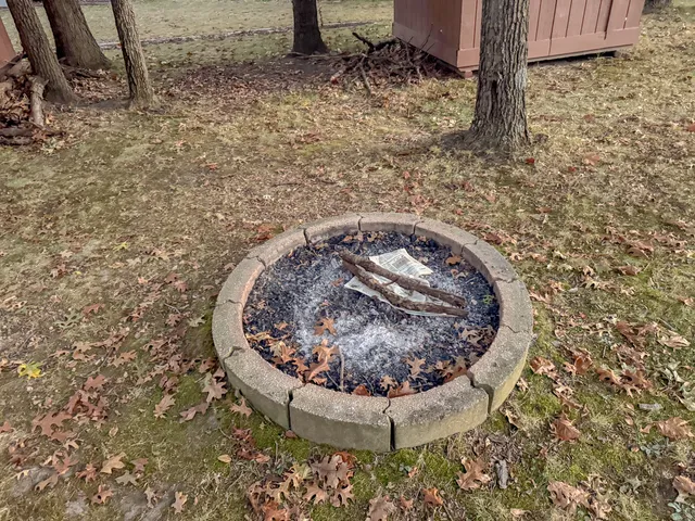a view of a fireplace in a room