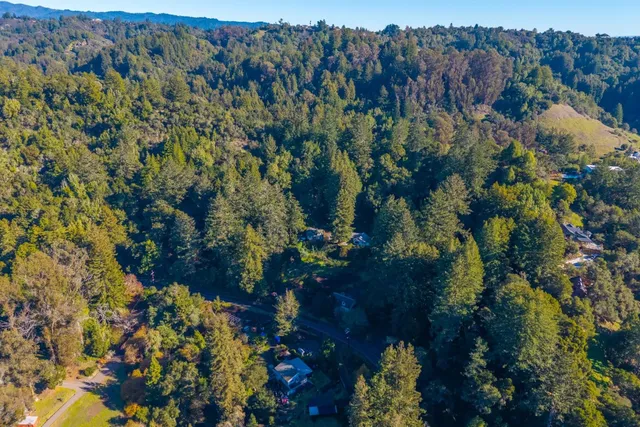 a view of backyard with green space