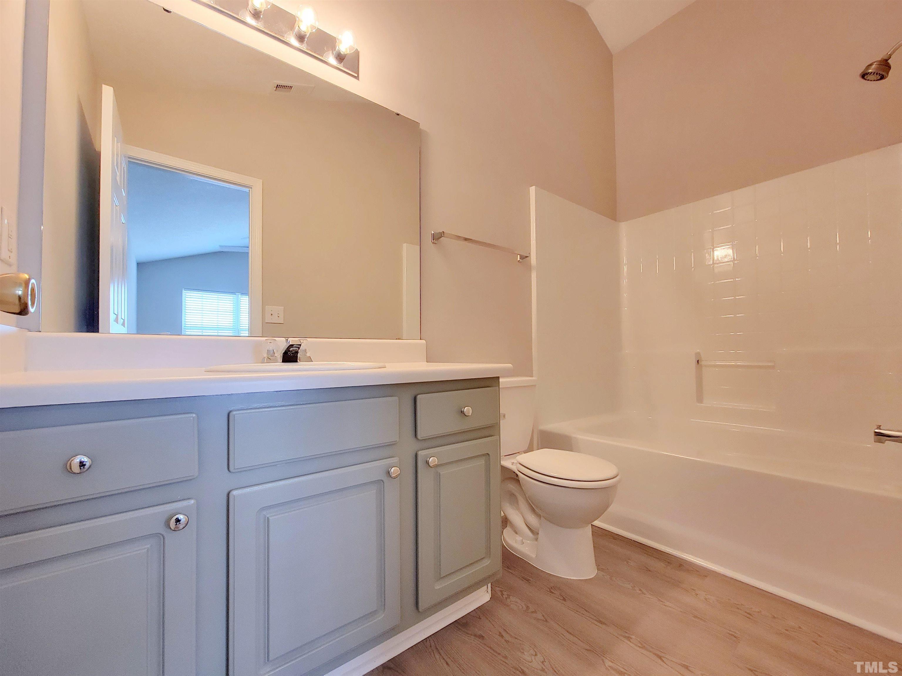 3240 Marcony Way Raleigh, NC 27610 - Photo 10 of 31 a bathroom with a sink a toilet and a mirror
