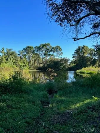 a view of backyard with green space