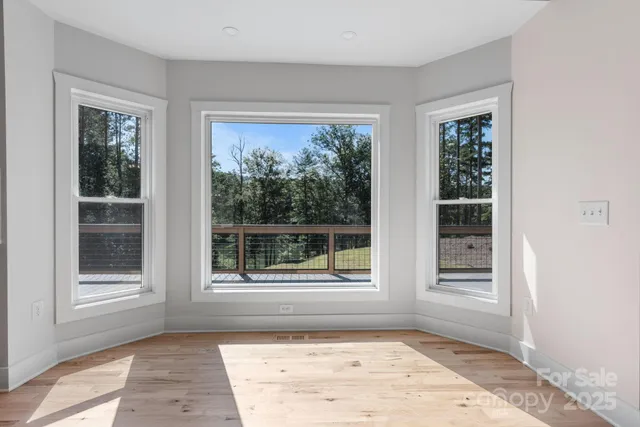 an empty room with windows