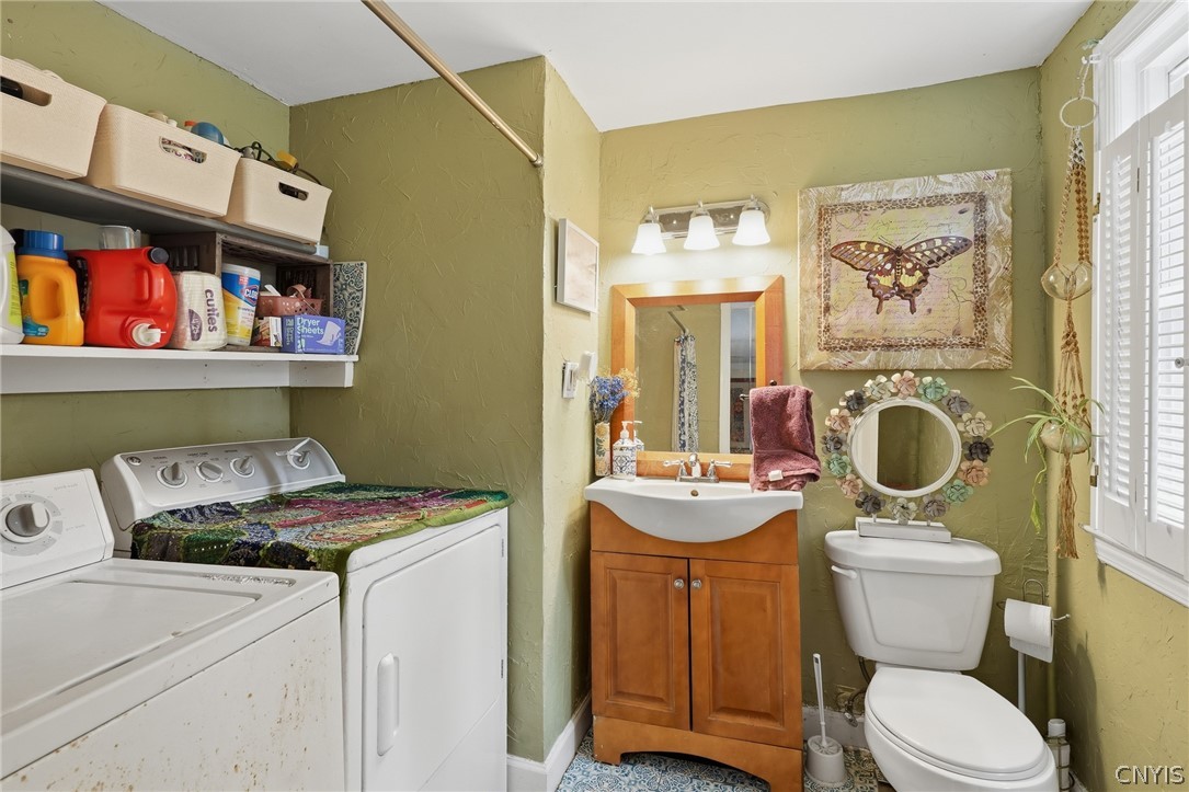 523 South Terry Road Geddes, NY 13219 - Photo 14 of 39 1st floor Half Bathroom & Laundry