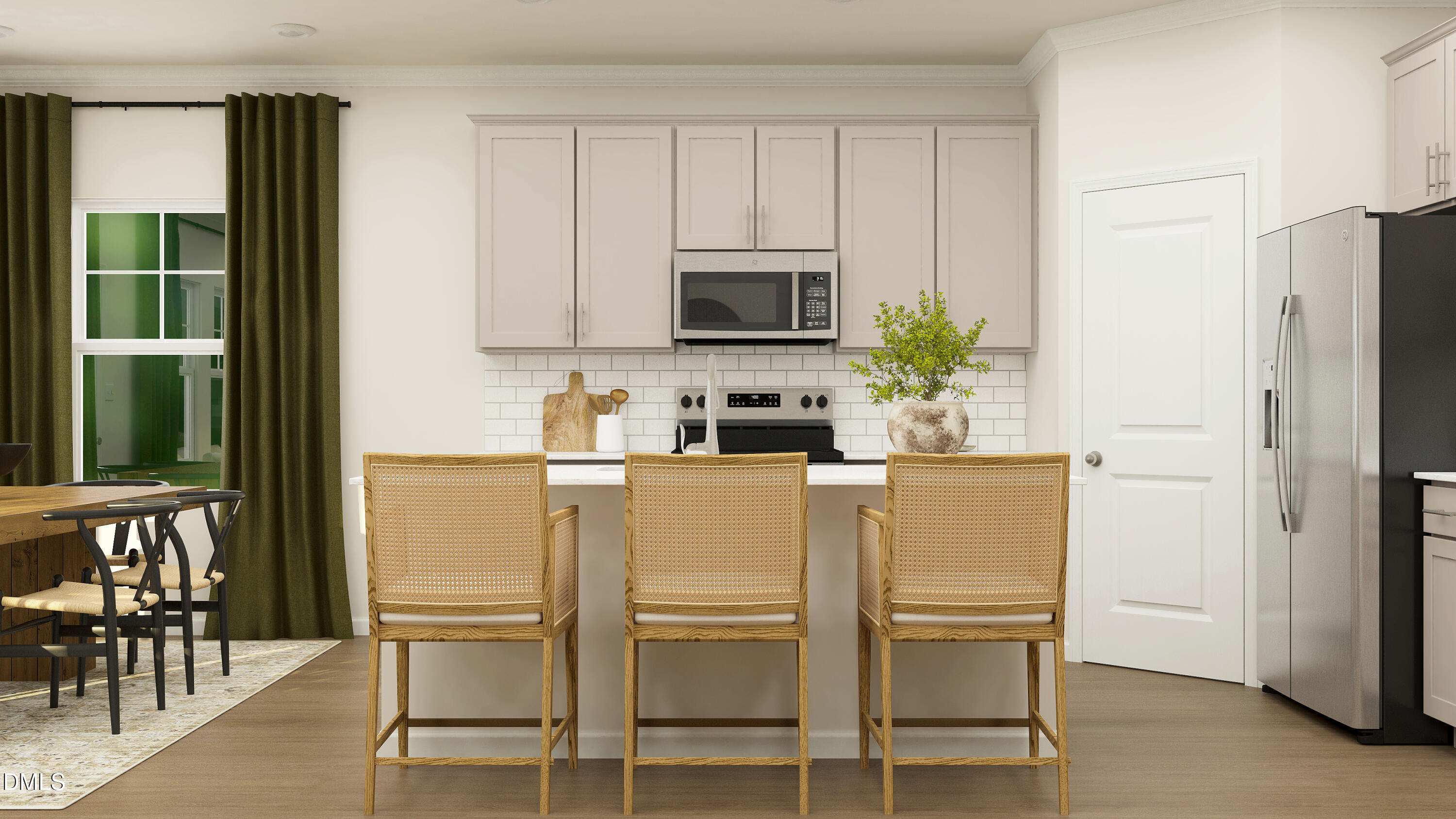 5826 Millstone Way Sims, NC 27880 - Photo 3 of 23 a dining room with furniture a window and kitchen view