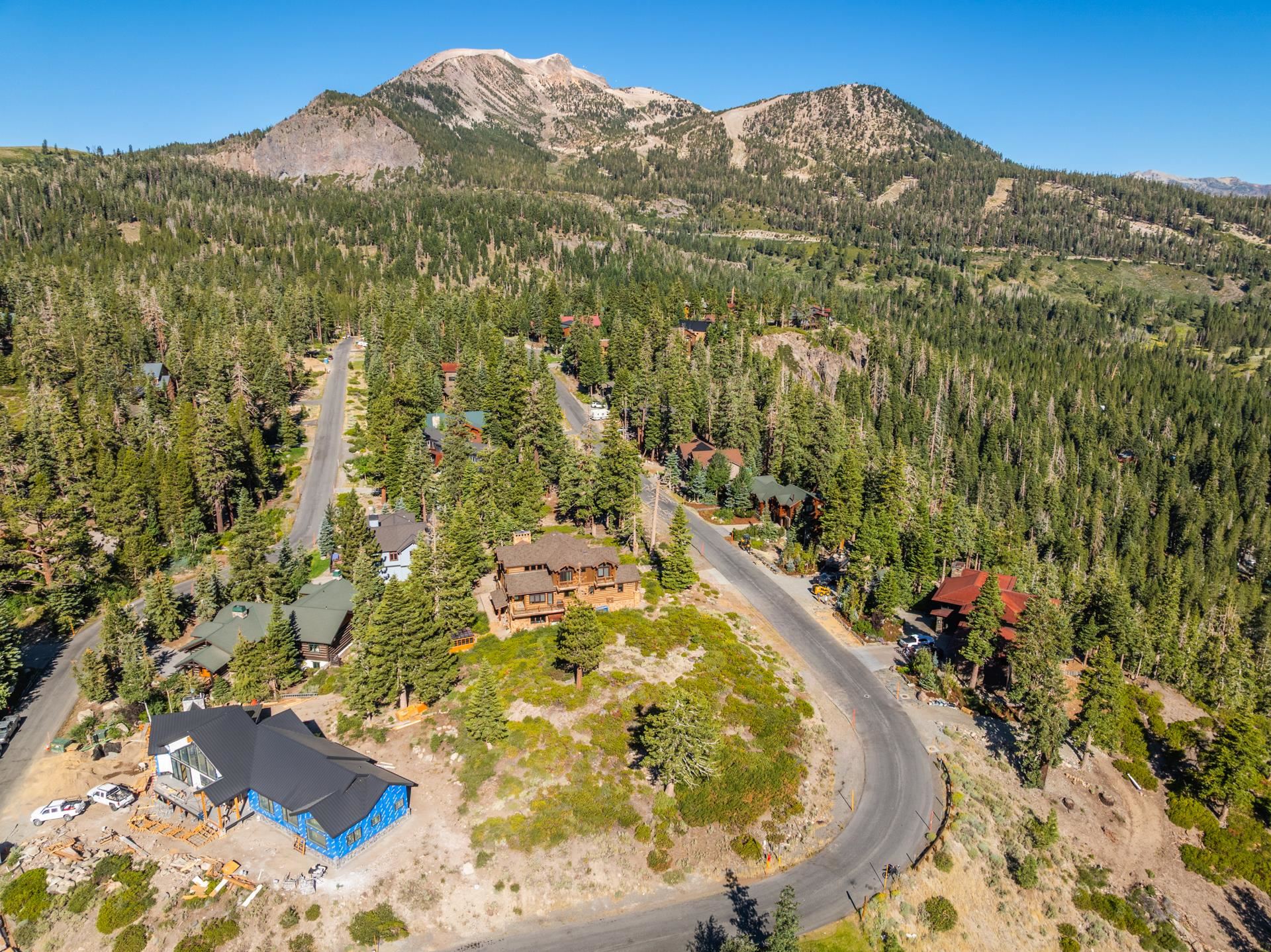 480 Fir Street Mammoth Lakes, CA 93546 - Photo 12 of 36 Aerial overview of property's location featuring a mountainous background