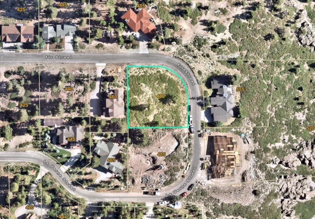 480 Fir Street Mammoth Lakes, CA 93546 - Photo 36 of 36 Map / location with property parcel outlined