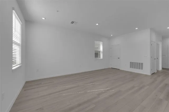 a view of kitchen with wooden floor