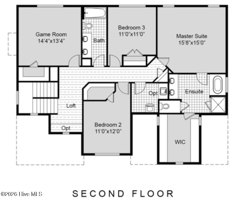 106 Northern Pintail Place Hampstead, NC 28443 - Photo 39 of 40 Floorplan - Level 2 - Bonus Room Serving