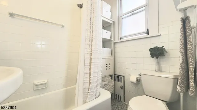 a bathroom with a toilet and a bathtub