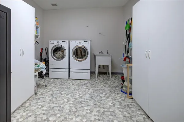 a backyard of a house with lots of green space