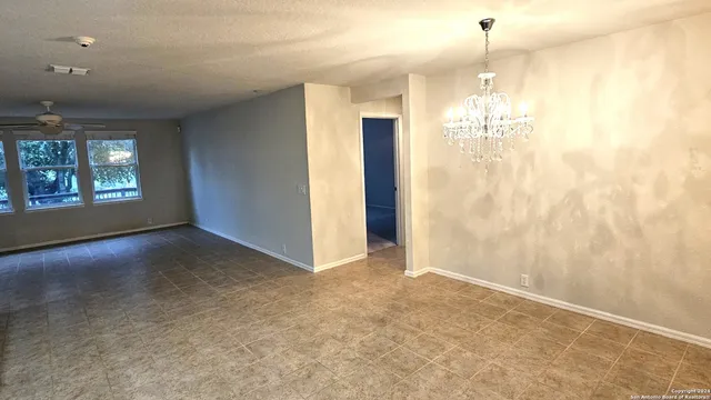 a view of a livingroom with a chandelier