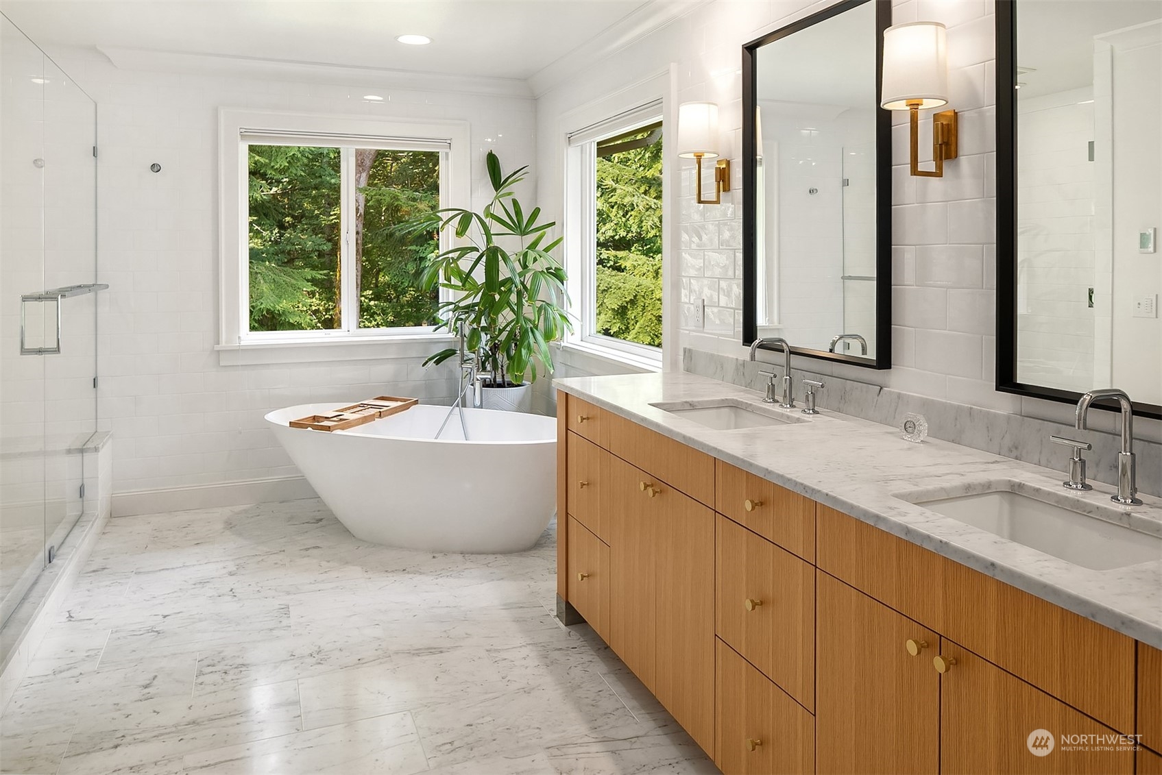 16030 Southeast 48th Drive Bellevue, WA 98006 - Photo 25 of 35 a spacious bathroom with a large tub sink and mirror