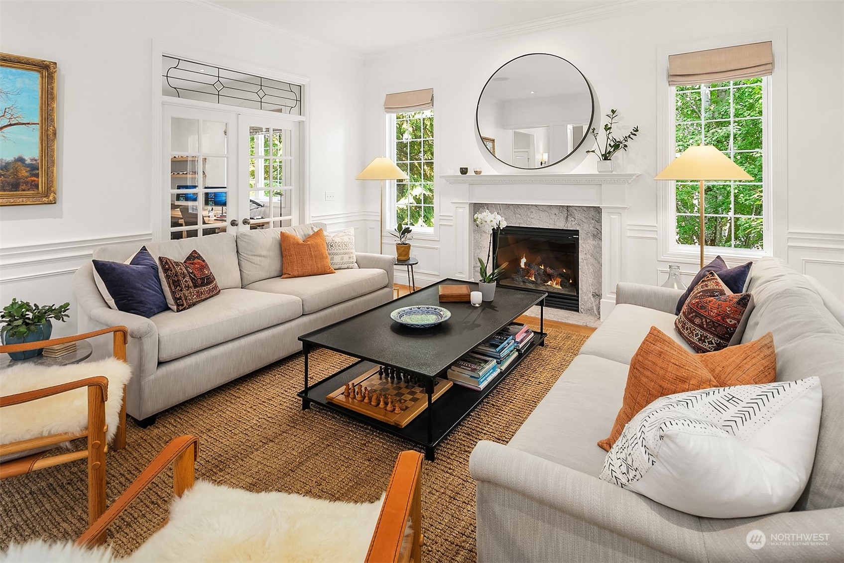 16030 Southeast 48th Drive Bellevue, WA 98006 - Photo 3 of 35 a living room with furniture a fireplace a window and a fireplace