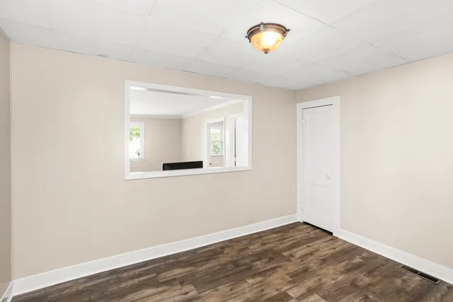 an empty room with a window