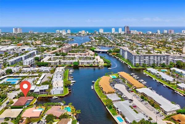 an aerial view of a city
