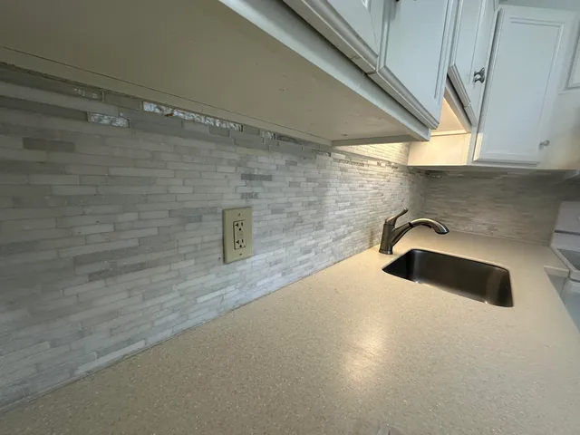 a bathroom with a sink and a shower