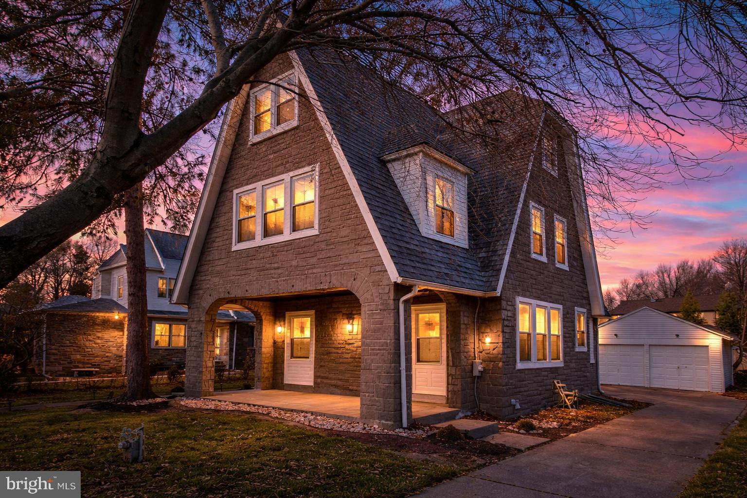 a front view of a building