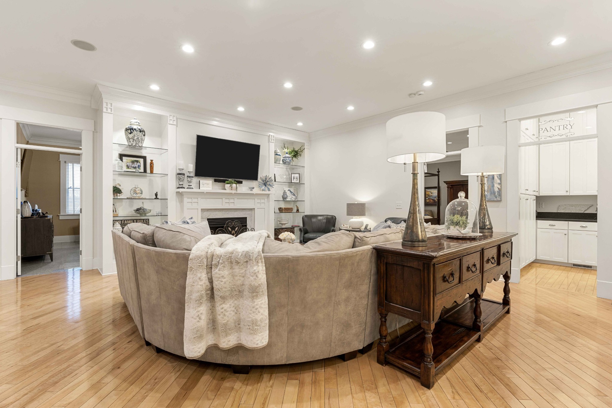107 Tiffany Court Franklin, TN 37064 - Photo 36 of 98 a living room with fireplace furniture and a flat screen tv
