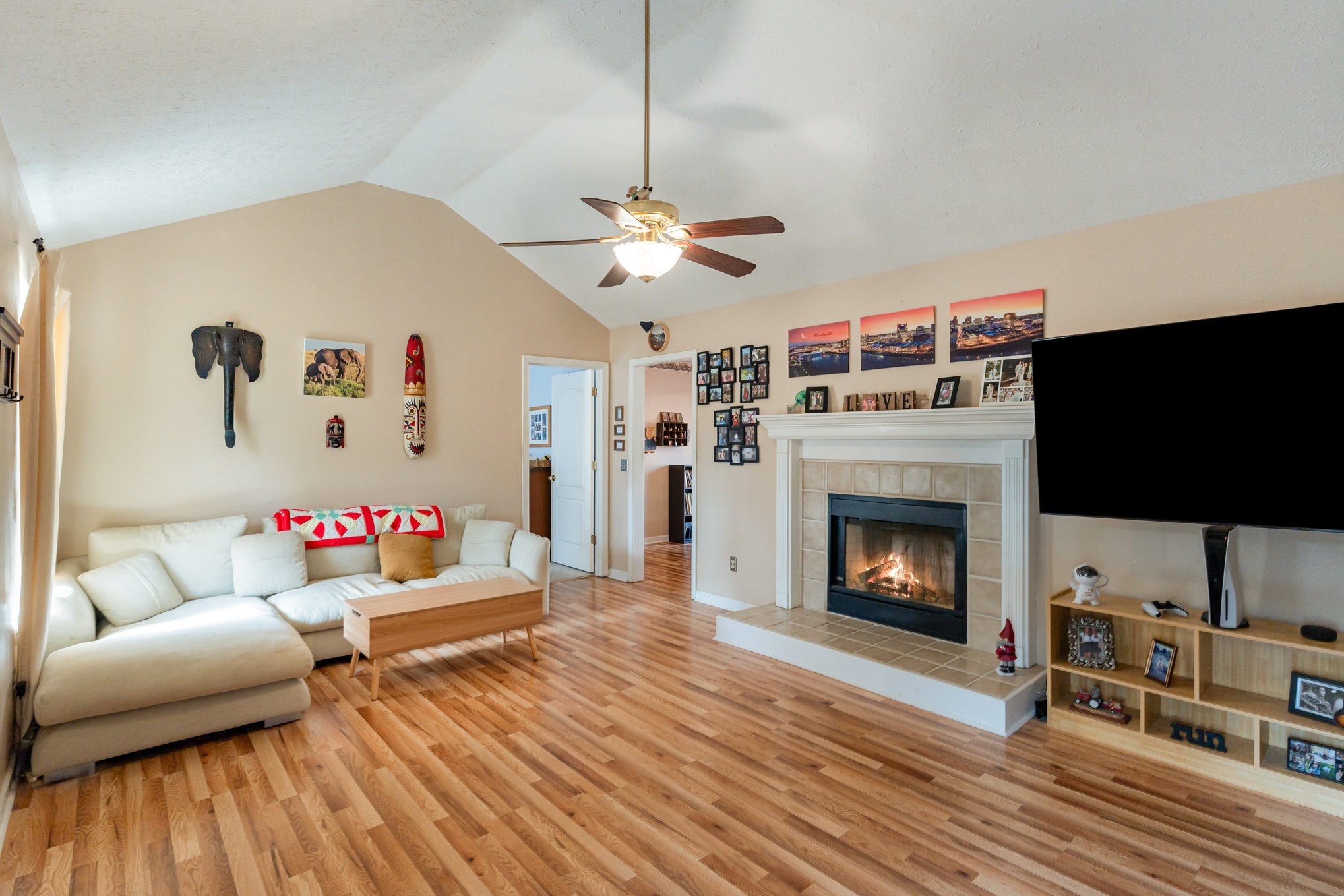 1180 Simms Heights Road Kingston Springs, TN 37082 - Photo 6 of 31 a living room with furniture and a fireplace