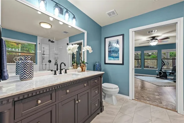 a workspace with furniture and window