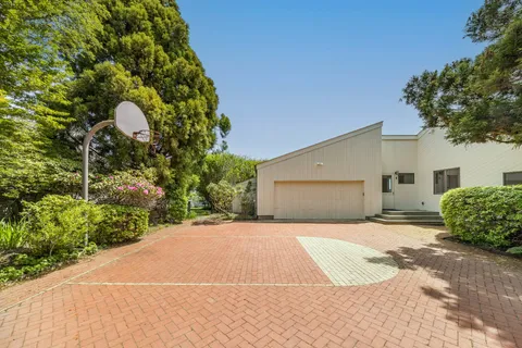 a view of a house with a yard and plant
