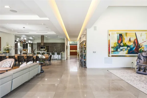 a view of a backyard with a sitting area