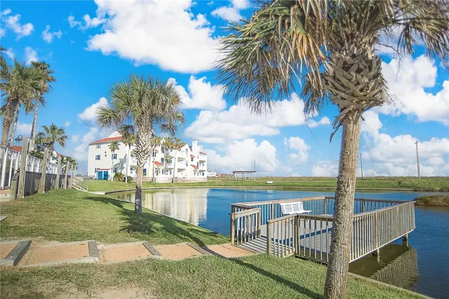 a view of a garden and lake view
