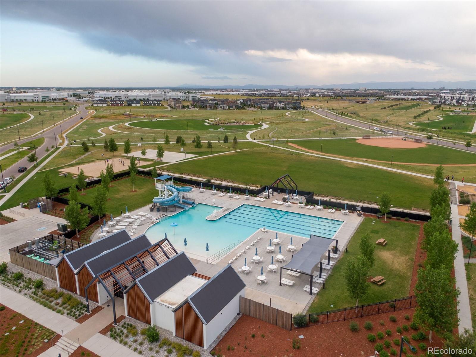 6003 Chester Way Denver, CO 80238 - Photo 38 of 43 an aerial view of a house with a garden