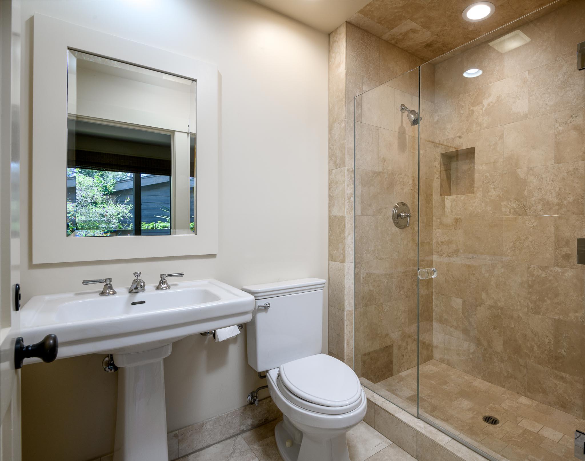 1517 East Valley Road, Unit B Montecito, CA 93108 - Photo 15 of 25 a bathroom with a sink toilet and shower