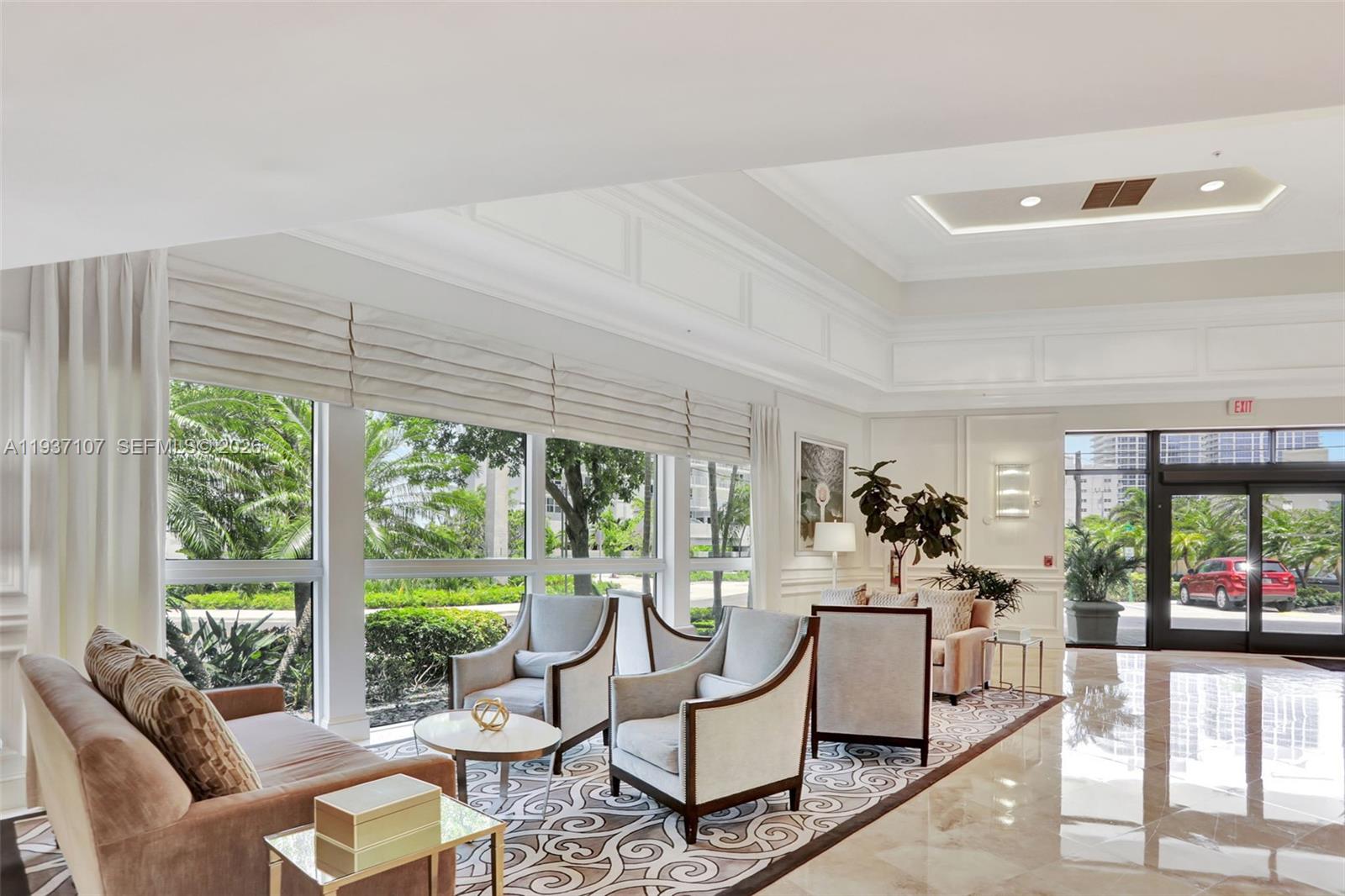 100 South Birch Road, Unit 1103F Fort Lauderdale, FL 33316 - Photo 6 of 80 Beautifully updated lobby by Steven G. Interiors.