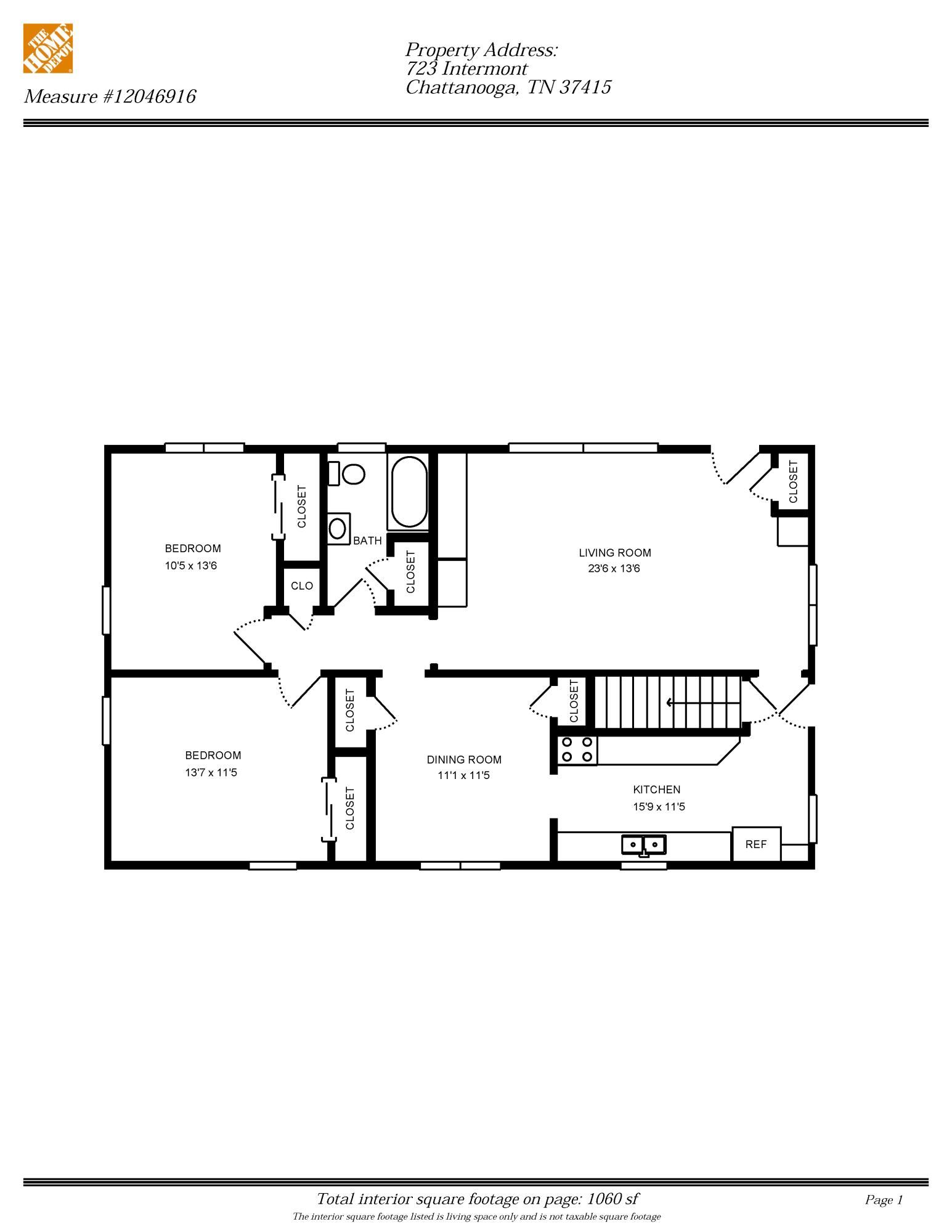 723 Intermont Road Chattanooga, TN 37415 - Photo 36 of 38 Room Dimensions- level 1