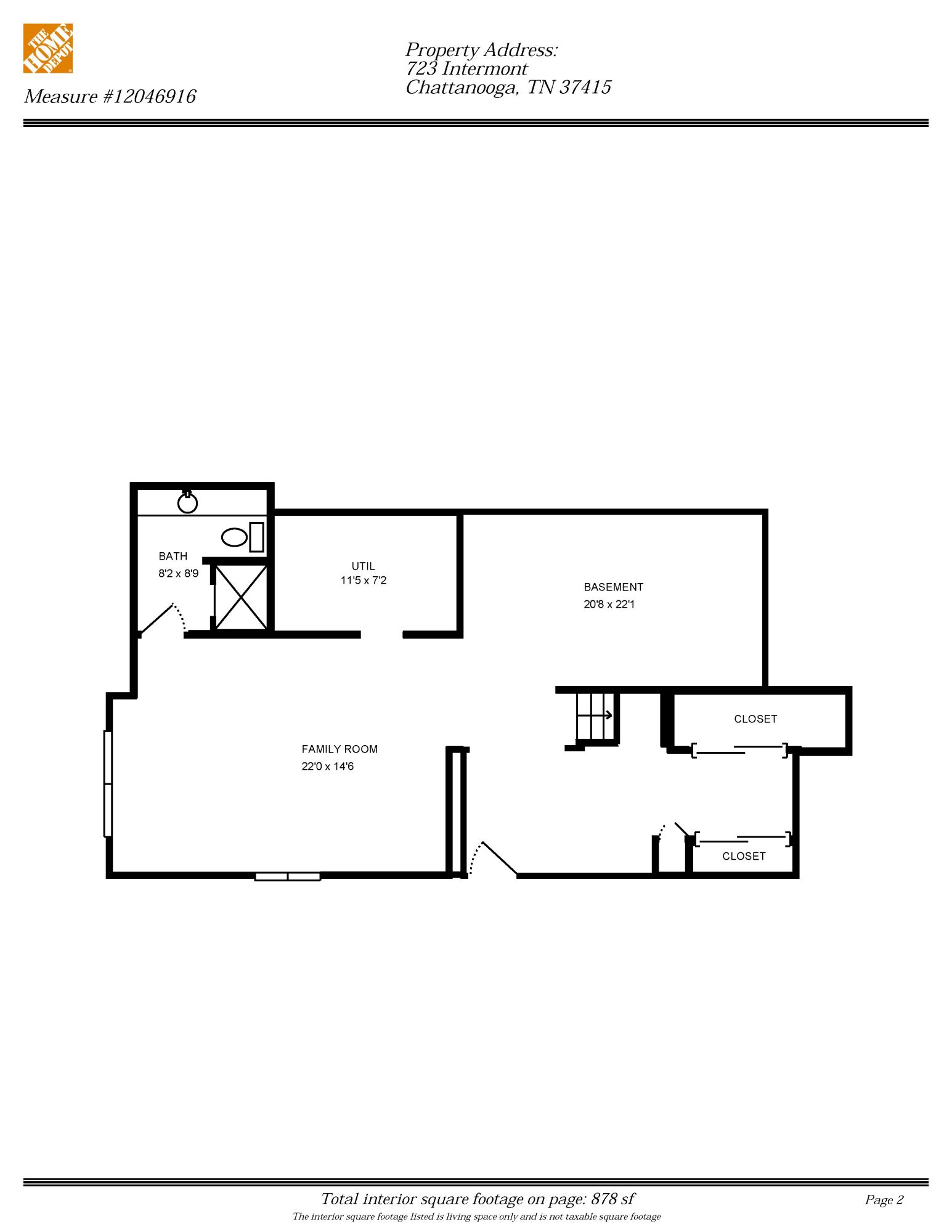723 Intermont Road Chattanooga, TN 37415 - Photo 37 of 38 Room Dimensions-finished basment