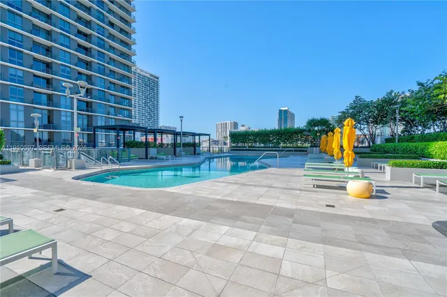 a view of a park with slides