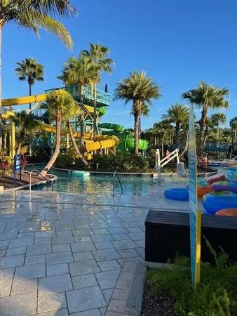 a view of outdoor space with swimming pool