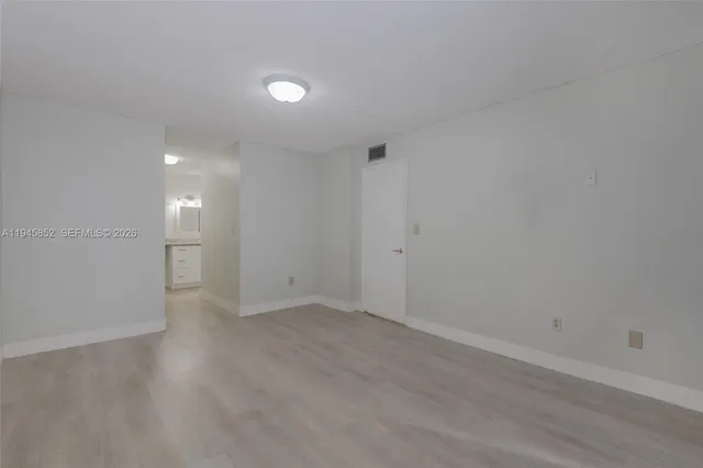 a view of small space with racks on the wall