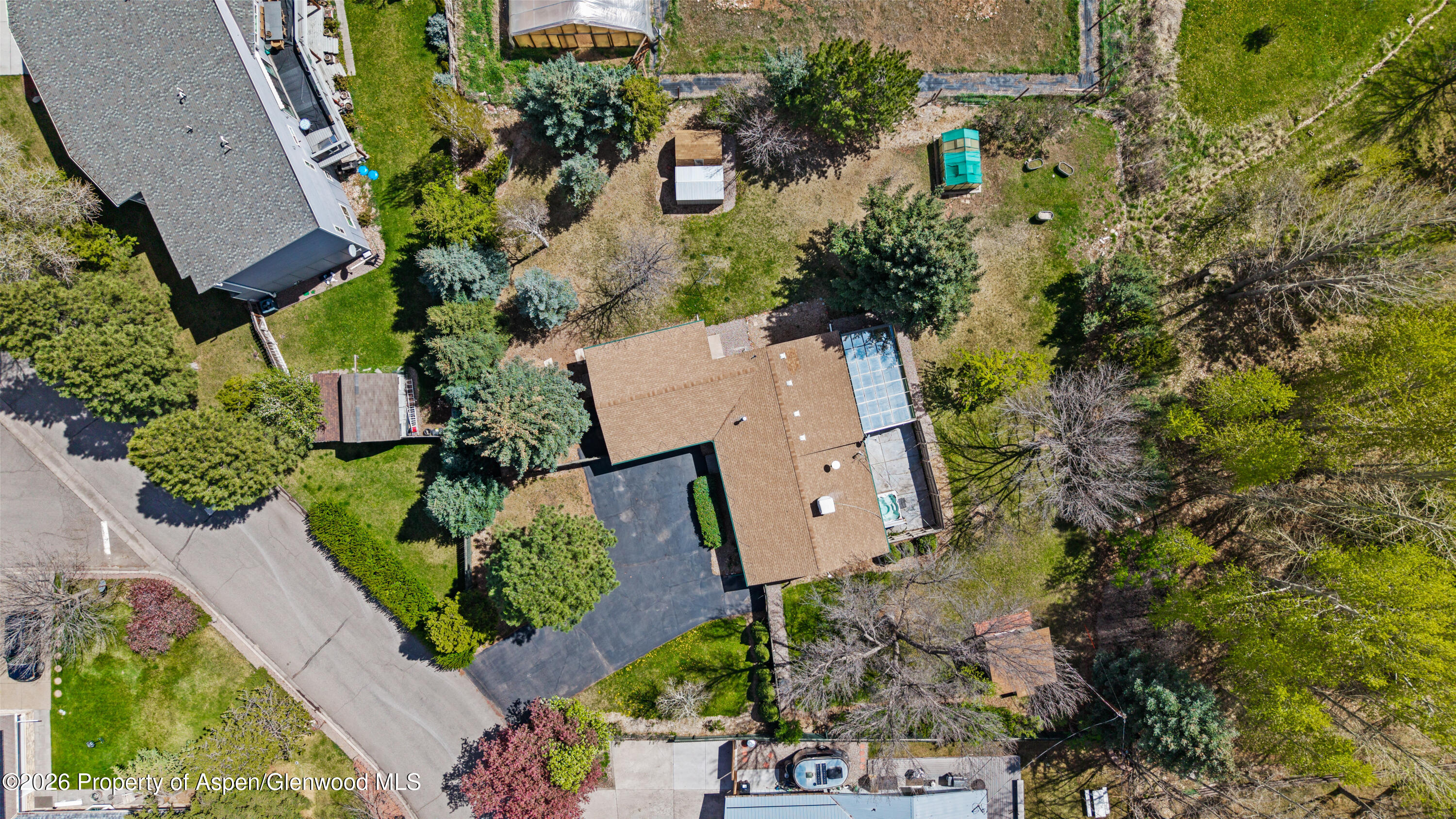 128 Hopi Carbondale, CO 81623 - Photo 31 of 34 an aerial view of a house with a garden