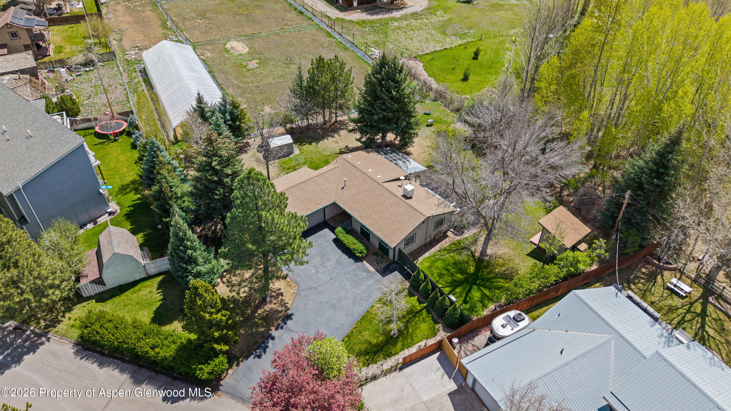 128 Hopi Carbondale, CO 81623 - Photo 32 of 34 an aerial view of a house with a garden
