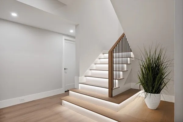 a view of entryway with wooden floor