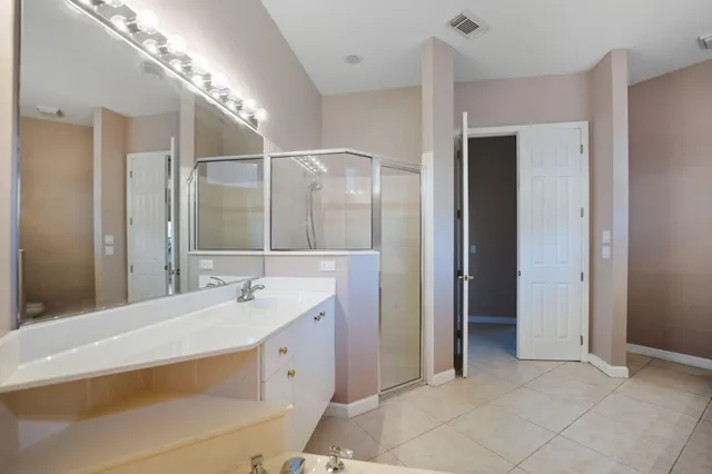 a bathroom that has a shower