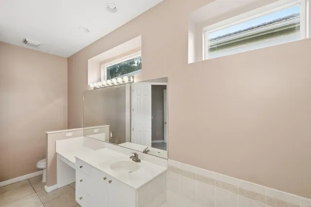 a view of a bathtub in a room