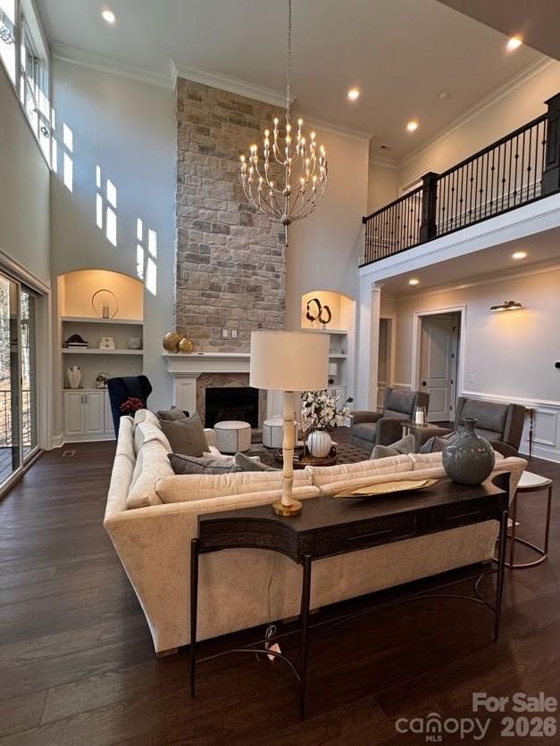 0 Lintel Road, Unit 3 Lancaster, SC 29720 - Photo 12 of 28 a living room with fireplace furniture and a chandelier