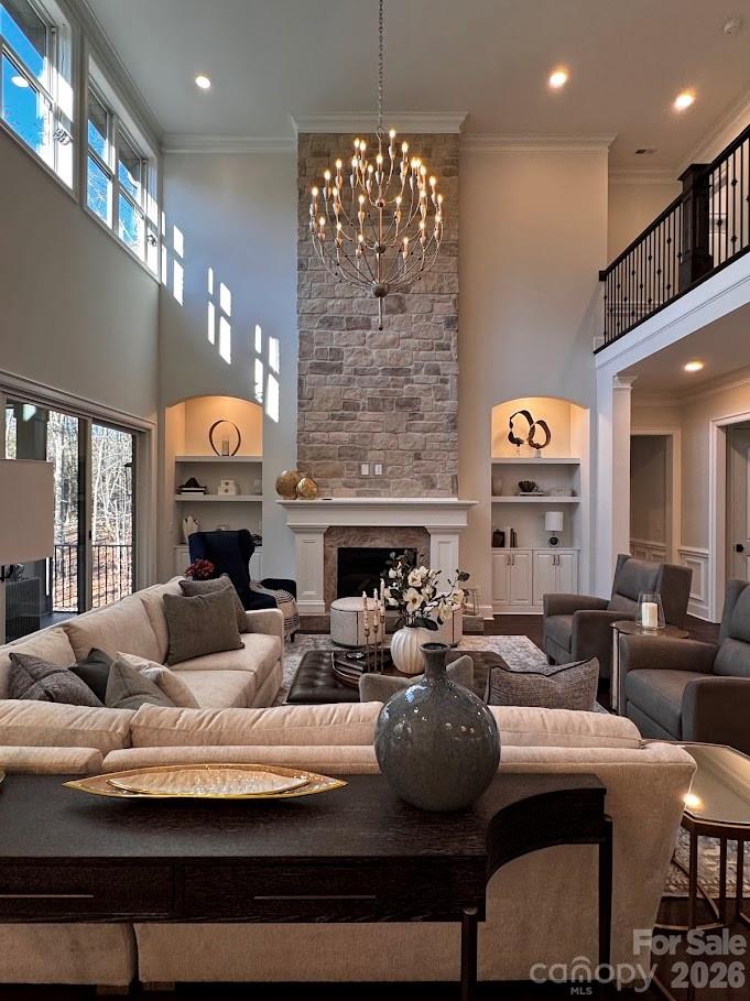 0 Lintel Road, Unit 3 Lancaster, SC 29720 - Photo 13 of 28 a living room with furniture a fireplace and a chandelier