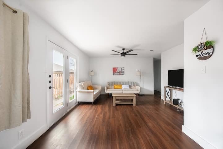 5700 Signal Point Austin, TX 78724 - Photo 5 of 16 Living room featuring a ceiling fan and wood finished floors