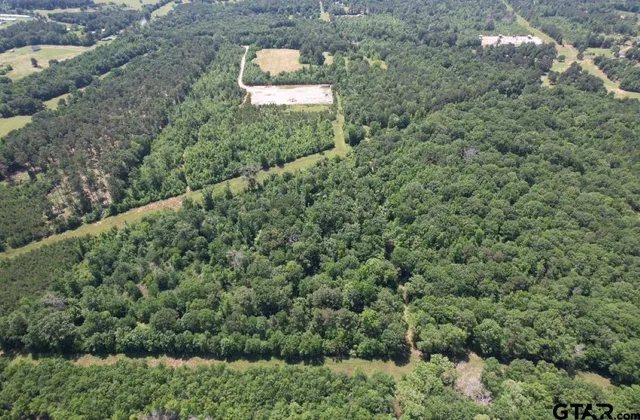 an aerial view of a house with a yard and lake view