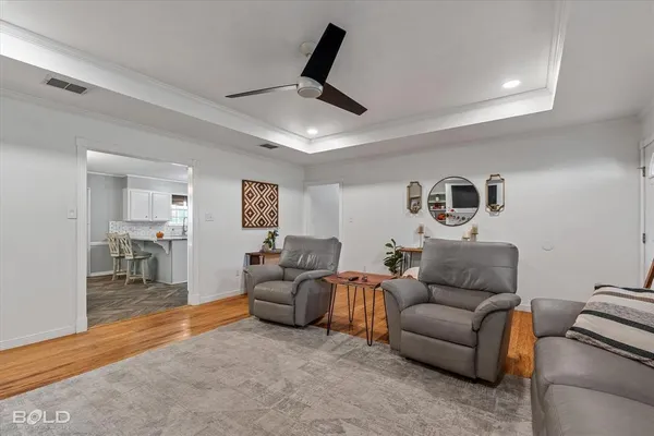 a living room with furniture