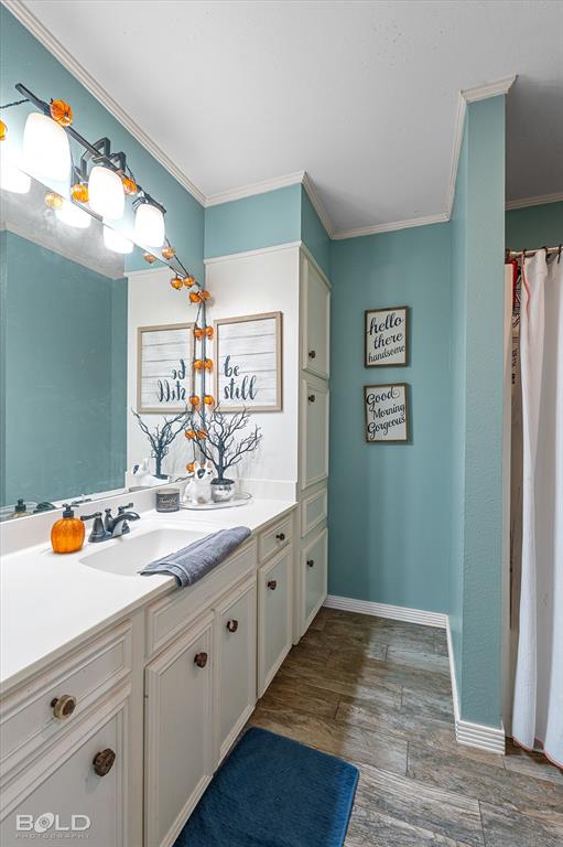 3804 Farmridge Road Keithville, LA 71047 - Photo 32 of 36 a spacious bathroom with a sink a mirror and shower
