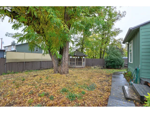a backyard of a house with lots of green space
