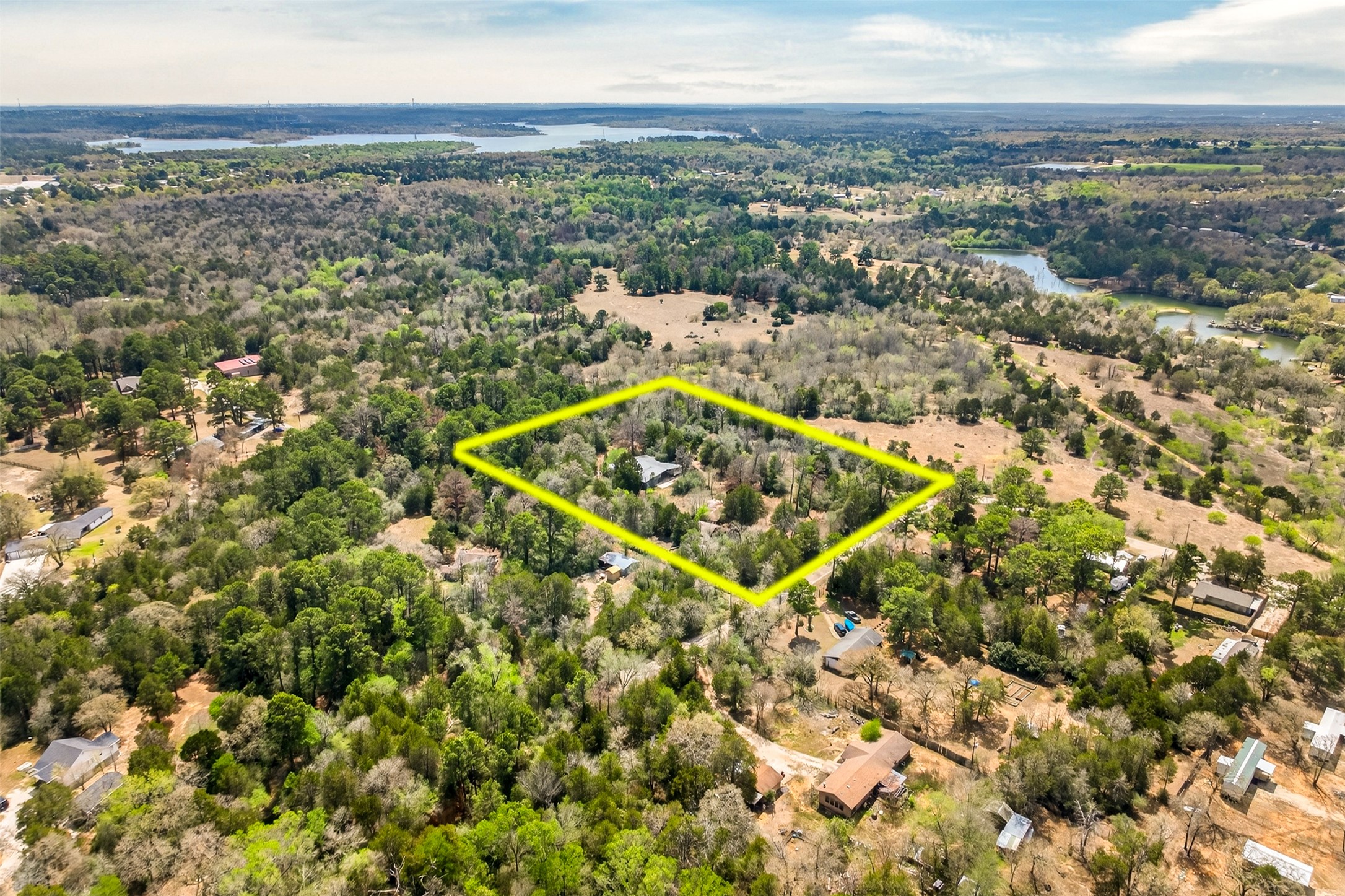 137 Ranchette Street Bastrop, TX 78602 - Photo 3 of 26 View of property location with Lake Bastrop in back ground and property parcel outlined