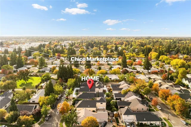 an aerial view of multiple house