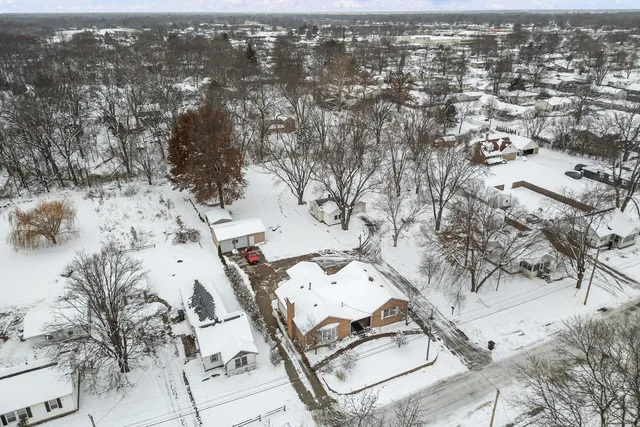 an aerial view of multiple house